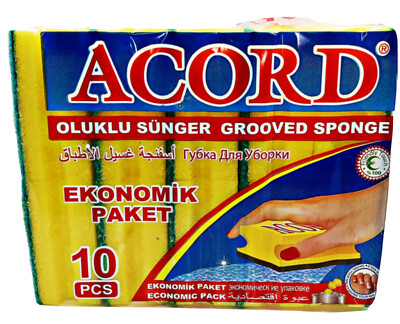 Strapazierfähige Acord gerillte Schwammqualität Scheuermaschinen 10er Pack