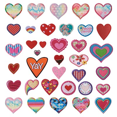 Computerized Embroidery Cloth Costume Iron on Sew on Appliques Heart Patches 