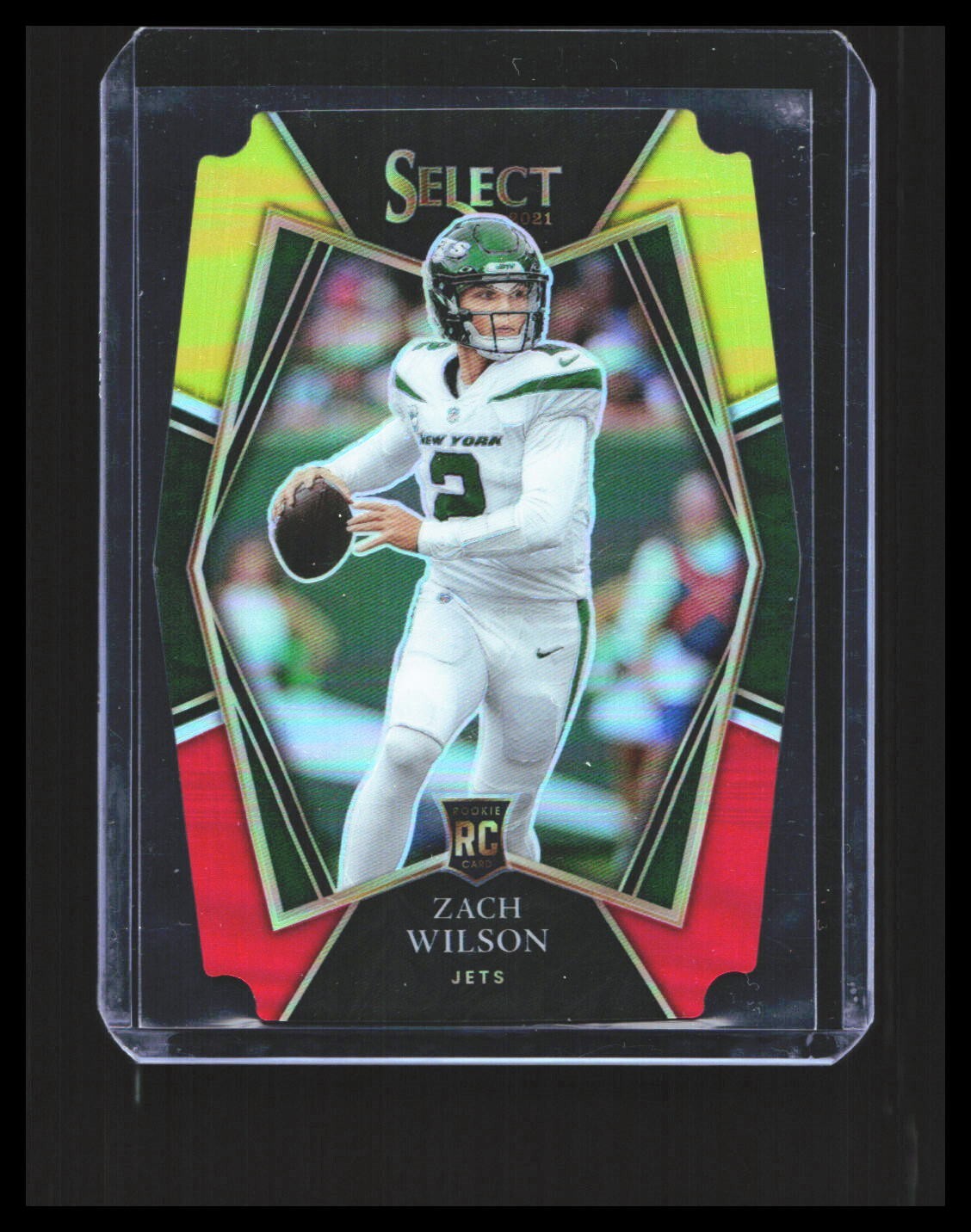 2021 Zach Wilson Rookie Card Select Red & Yellow Die-Cut #144 New York Jets