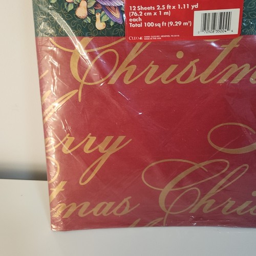 Vtg Cleo Xmas Gift Wrapping Paper 12 Sheets 30x40" 8 Designs 100 Sq Ft. Sealed - Picture 6 of 16