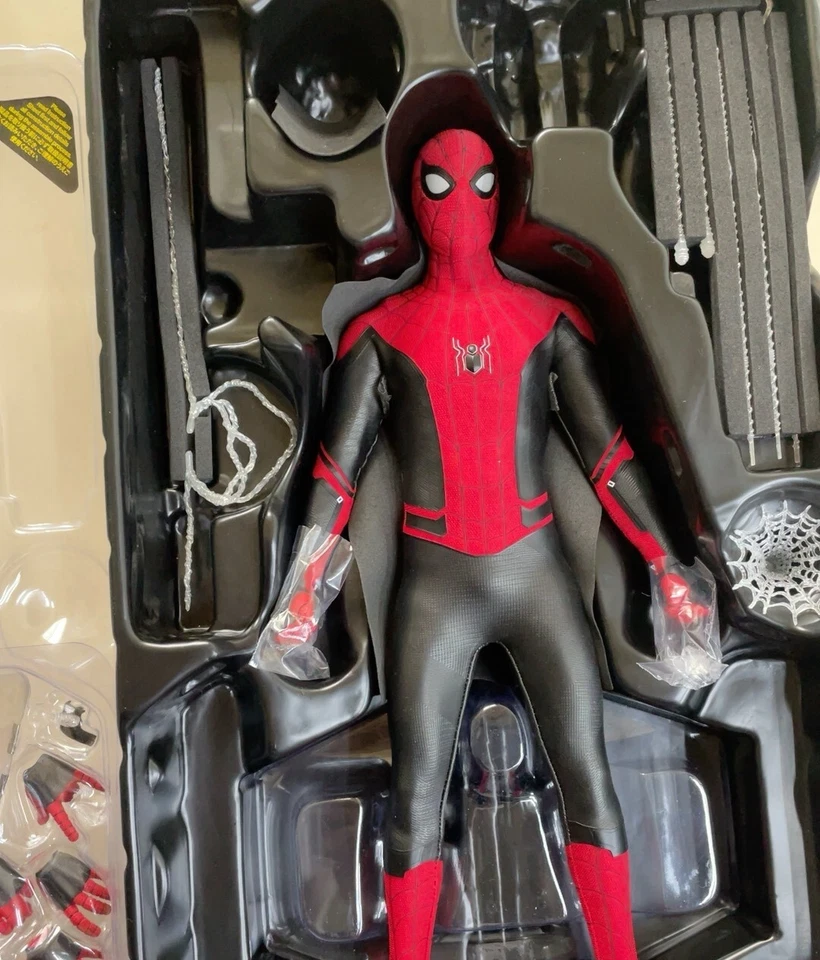 Figura de acción Hot Toys HT MMS542 1/6 Spider Man traje mejorado coleccionable abierto Foto 2 de 4