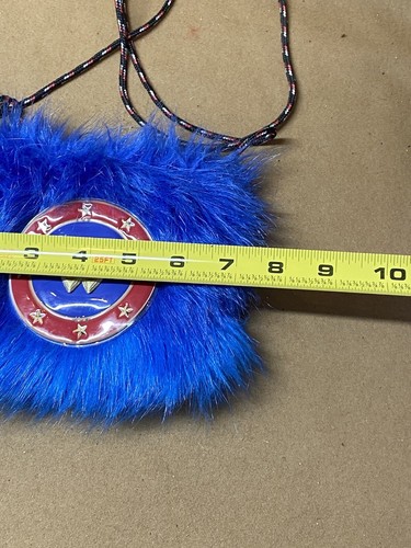 DC Comics Wonder Woman Purse - Blue Fuzzy Costume Handbag - Good, Used Condition - Picture 8 of 9