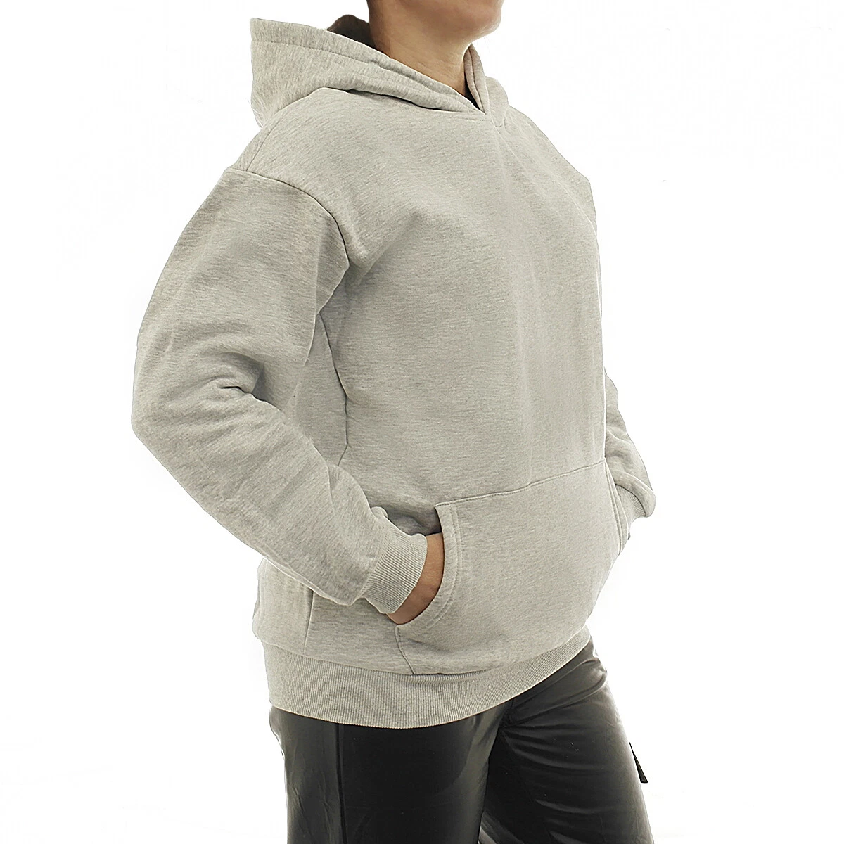 SACAI Felpa con cappuccio donna caldo tessuto non tessuto cappuccio pullover oversize borsa anteriore 7260