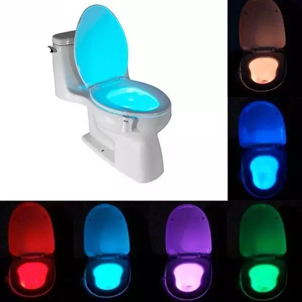 LUCE LED RGB WC BAGNO WATER CESSO NOTTURNA TOILETTE TOILET SENSORE