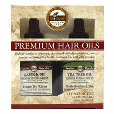 Difeel Premium Natural Hair Oil- Castor Oil & Tea Tree Oil 2.5oz 2PC SET