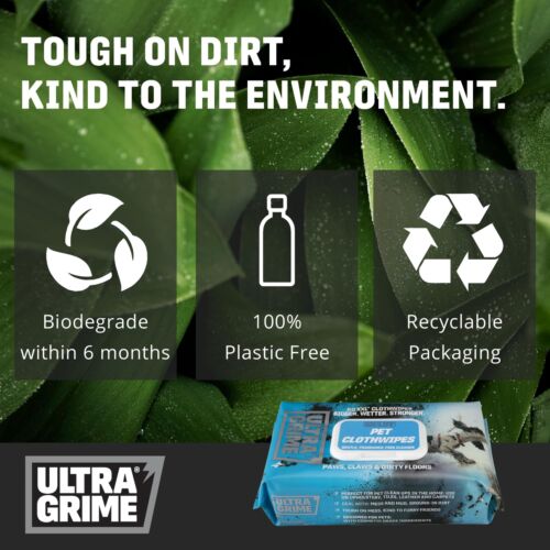 UltraGrime Pet Cleaning Wet Wipes 80 Thick Wipes - Pet Wipes Dog Cleaning Wipes - Picture 2 of 7