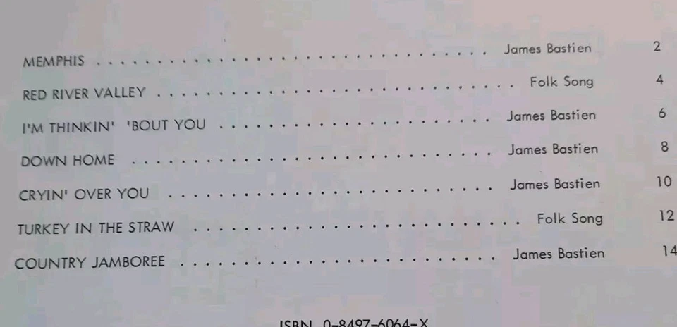 Песенник кантри вестерн и фолк 2 гитарные фортепиано ноты музыка Джеймс Бастьен 1974  - Изображение 2 из 4