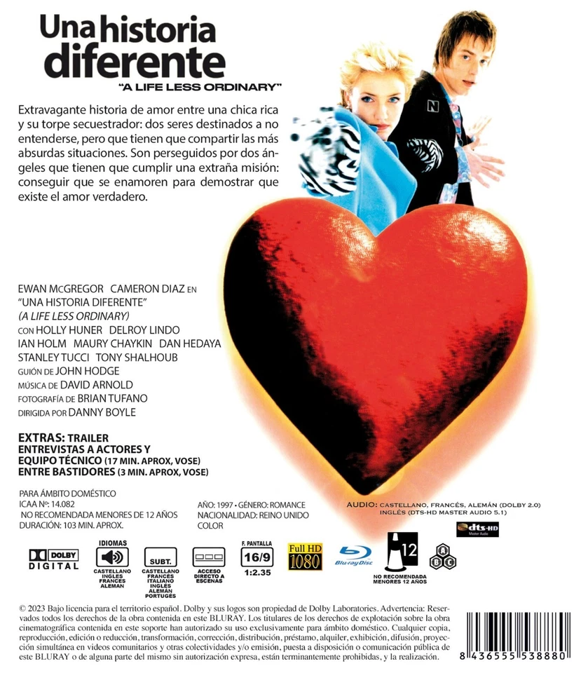A Life Less Ordinary (1997) Blu-Ray NEW (Spanish Package has English Audio) - Image 2 of 2