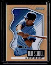 2022 Panini Prizm Old School Neon Orange George Brett 023/100 Kansas City Royals