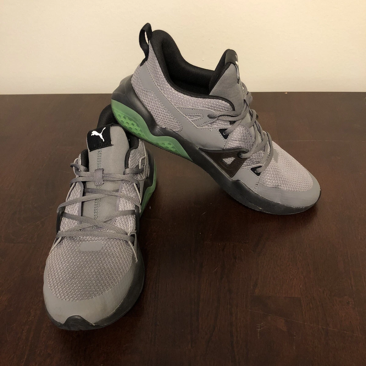 Puma Men s Cell Fraction Grey Green Black Running Shoes Size 10