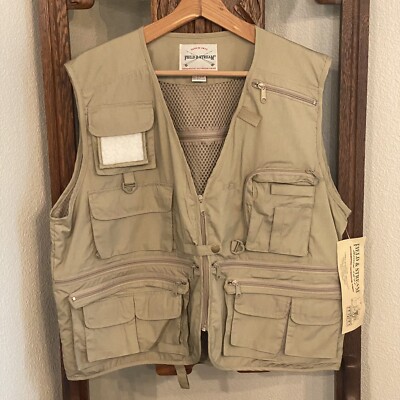 NWT Field & Stream Outdoor Vest Mens XL Khaki Fishing Hiking Hunting