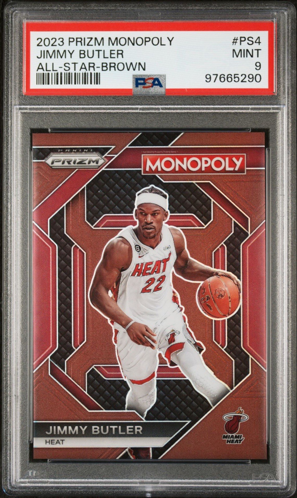 2023-24 Prizm Monopoly Jimmy Butle All Star Brown Prizm /249 PSA 9