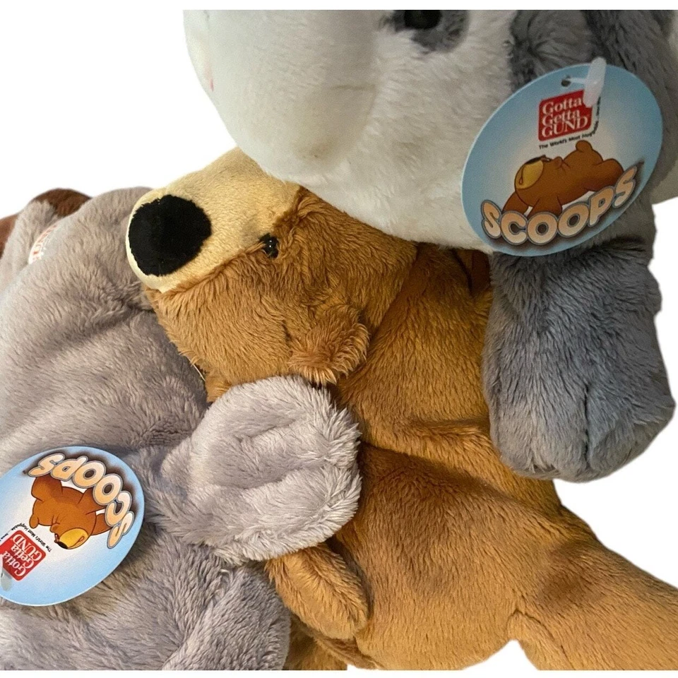 Set of 3 Gund Scoops 8" Plushie Stuffed Animals Panda Bear Raccoon Plush NWT - Image 2 of 4