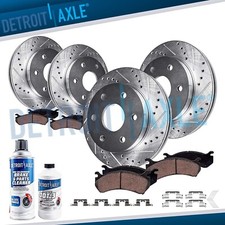 Front and Rear Drilled Rotors Brake Pads Kit for Nissan Frontier Suzuki Equator