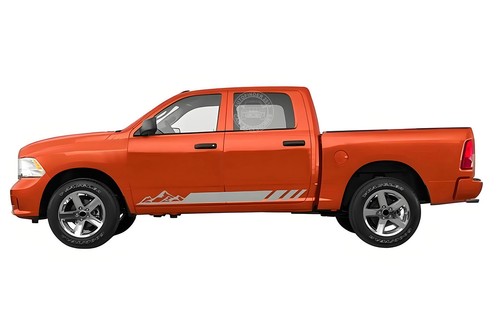 2 PCS Mountain Stripes Graphics Decal For Dodge Ram 1500 2500 Side Vinyl Sticker - Picture 7 of 10