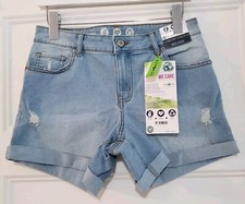 Rewash Cuff Hem Distressed Denim Jean Shorts The Girlfriend Recycled Womens 3 26