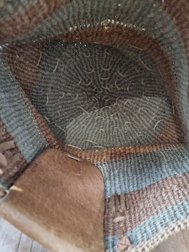 VINTAGE BUCKET BAG Woven Sisal Leather African Kiondo Boho Hippie Shopper Tote - 第 9/11 張圖片