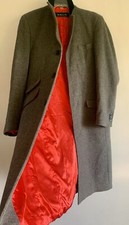 Unisex The Platinum Tailor Wool& Cashmere Grey Coat Outerwear Overcoat Size:42