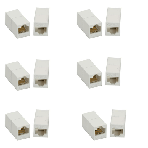 12 Pack lot x White RJ45 Cat5'e Straight Network Joiner Coupler Extender Cable