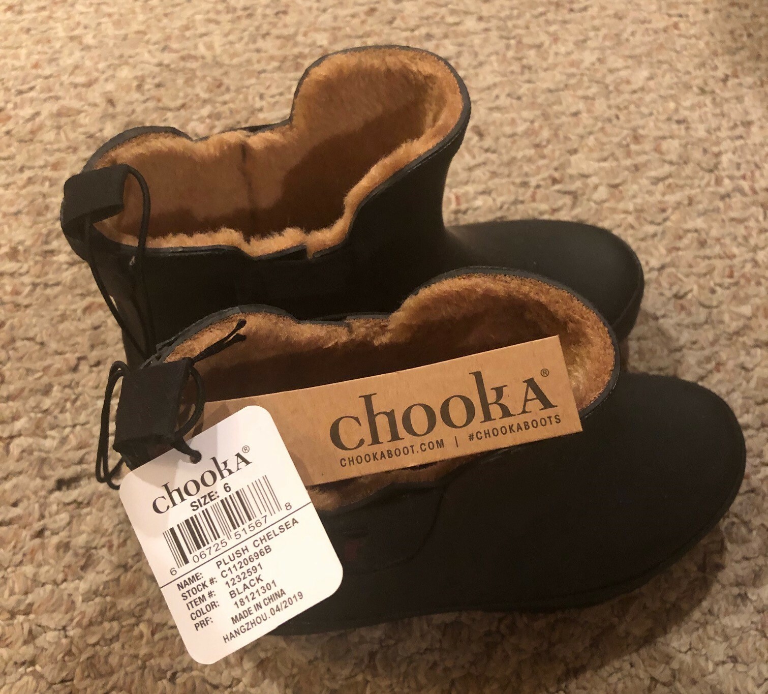 chooka plush chelsea rain boots