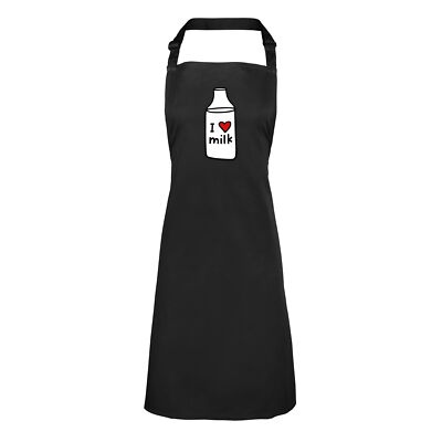 I Love Milchschürze Herren Damen lustig Milchflasche Kochen BBQ Koch DIY Kochen Geschenk