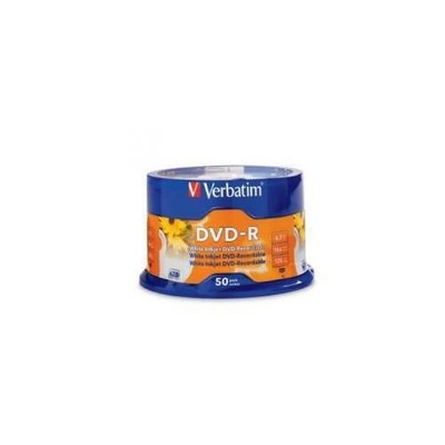 Verbatim DVD-R 4.7GB 50Pk White InkJet 16x