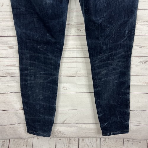 Current/Elliott Womens The Rolled Skinny Jeans Size 28 Dark Wash Write-On Print - Picture 7 of 9