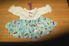 UNICORN DRESS W/ CHOICE OF 2 UNICORN BUTTONS for 16" 18" CPK Cabbage Patch