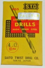 4mm drill bits - 10 pcs set - saito twist drill - straight shank - HSS