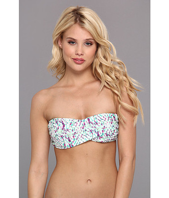 white twist bandeau bikini top