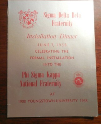 1958 Youngstown University Sigma Delta Beta Installation Dinner Program