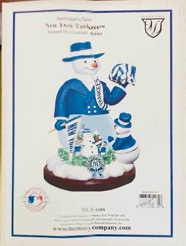 Memory Company New York Yankees MLB Statue 2000 SNOWMAN CHEER NEW BOX - Picture 2 of 2