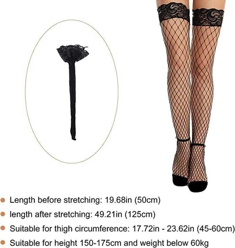 4Pair Black Women Stockings Lace Mesh High Thigh Fishnet Sexy Long Pantyhose HOT - Picture 16 of 22