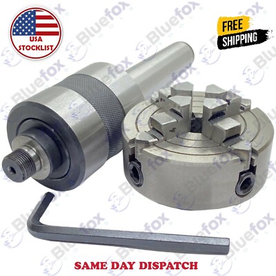Revolving Center MT 3 Shank M14 X 1+ 4 Jaw Independent 70 mm Lathe Chuck Premium