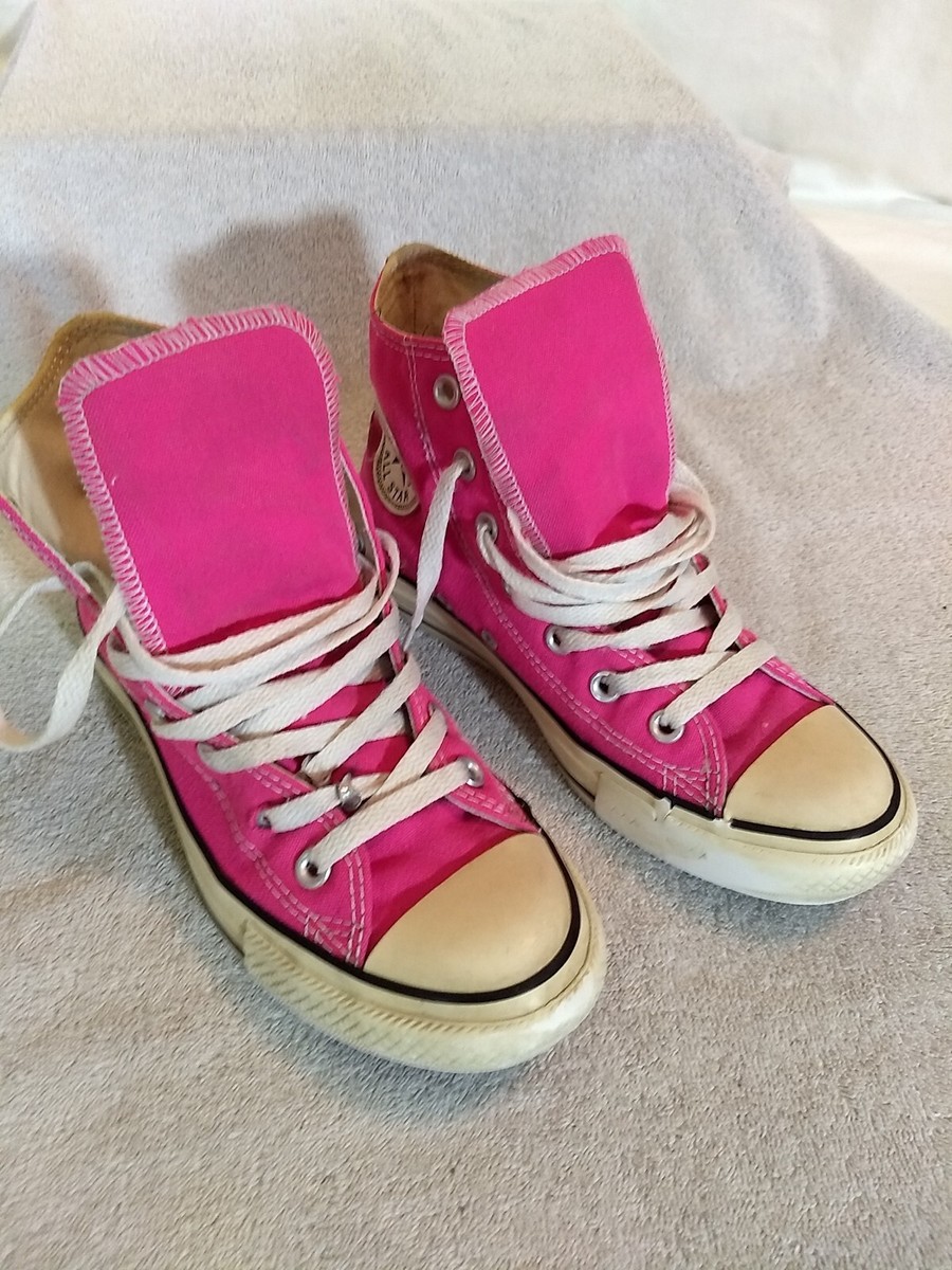 Converse Unisex All Star Pink Canvas High Top Sneakers, Size