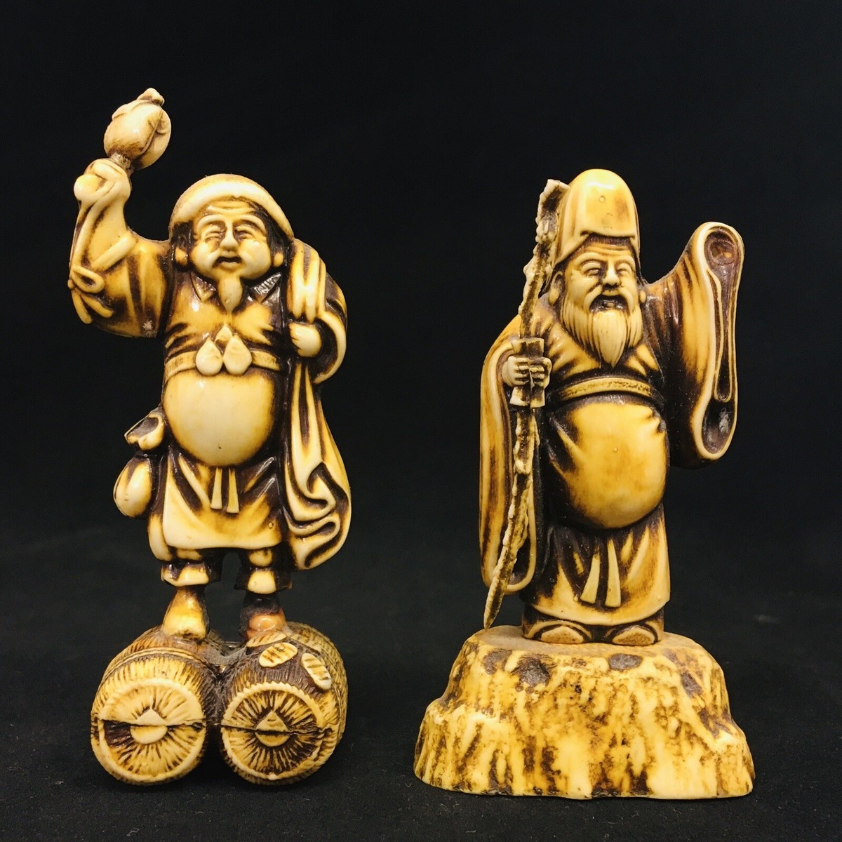 Seven Lucky Gods 七福神 雅俊 骨董 置物 Figurine Japanese Seven Lucky Gods Figurines Celluloid or Plastic