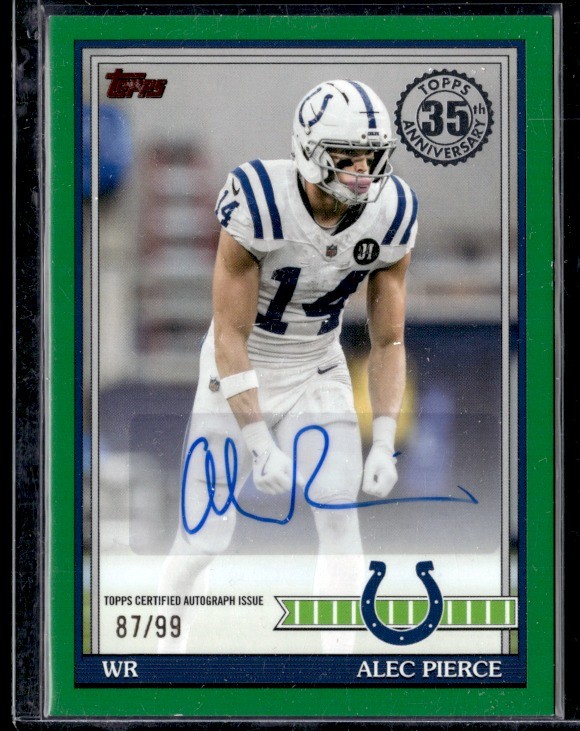2026 Topps Flagship Alec Pierce 1991 Topps 35th Anniversary Autos Green /99