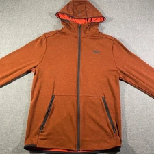REI Co-op Full Zip Hoodie Jacket Mens Small Orange Activewear Outdoor
