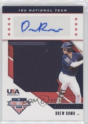 2019 USA Baseball Stars & Stripes 18U National Team Jerseys Drew Romo Auto 0jl3