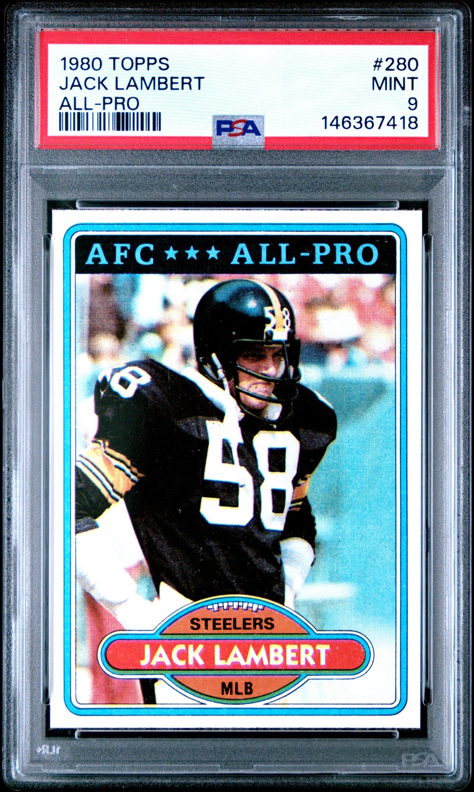 146367418 Jack Lambert 1980 Topps #280 PSA 9