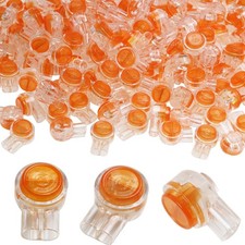 Telephone Wire Connector LUORNG 200PCS UY/K1 Waterproof Clear Button Orange