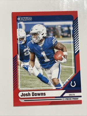 2024 Panini Donruss Josh Downs Press Proof Red #274 Indianapolis Colts Card
