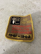 AMERICAN BOWLING CONGRESS 1961 1962 LEAGUE CHAMPION PIN SEW ON VINTAGE
