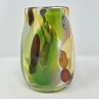 Vintage Murano Multi-Color Blown Art Glass Vase 5-7/8" Tall