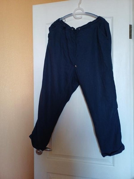 Women Peacocks Trousers Navy Viscose 44