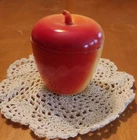 Vintage Hazel Atlas Apple Sugar Bowl Jam Jar Milk Glass 1950's
