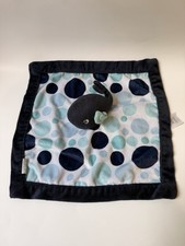 Carter s Whale Lovey Security Blanket Navy Blue Aqua Polka Dot Baby Plush