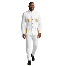 Men African Suits Shirts and Pants 2 Piece Set Ankara Attire Casual Outfit