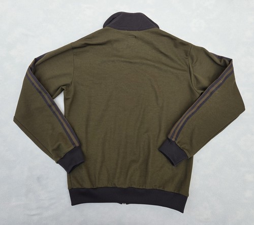 Adidas Jacket Mens Medium Green Brown Full Zip Trefoil Three Stripes Track Coat - Picture 7 of 11