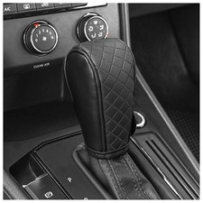 Leather Gear Shift Cover Diamond Embroidery Design,Durable Shift Knob Black